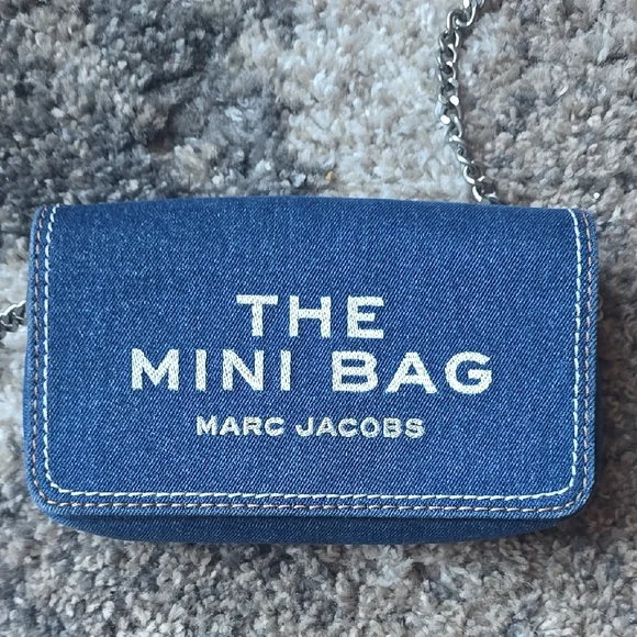 Marc Jacobs Denim Mini Crossbody with White Logo - Picture 1 of 8